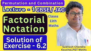 Factorial Notation //Solution of Exercise - 6.2//Permutation and Combination #FactorialNotation