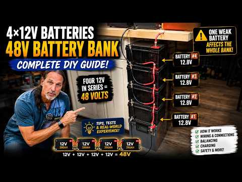 Create a 48V from 4 12V Batteries - Complete How To Guide
