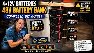 Create a 48V from 4 12V Batteries - Complete How To Guide