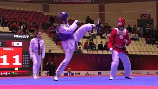 Belgium vs Korea. Mixed Gender Team. World Taekwondo World Cup Team Championships, Baku-2016.