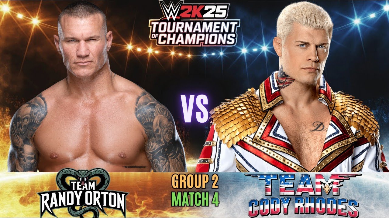 Team Randy Orton vs Team Cody Rhodes | WWE 2K25 Tournament of Champions | Group 2 | Match 4 |
