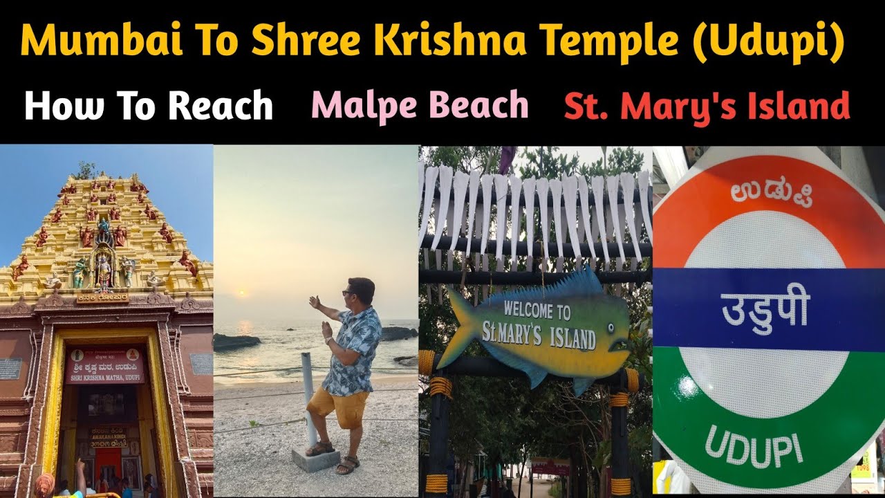 Mumbai To Shree Krishna Temple By Train || Udupi || St. Mary's Island | Malpe Beach |Karnataka |  