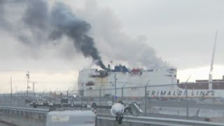 Deadly cargo ship fire still burning at New Jersey port