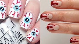 HALLOWEEN NAIL ART TUTORIAL 2016. Кровавый маникюр на Хэллоуин.Маникюр глаза на Хэллоуин 2016.