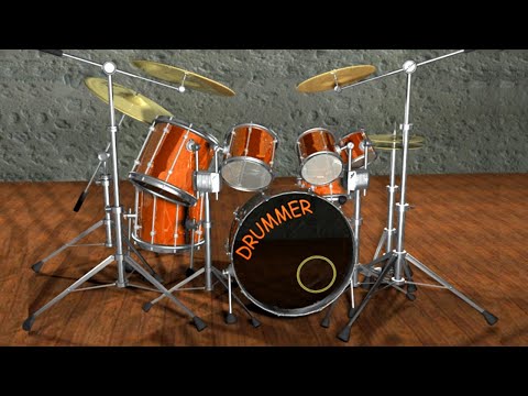 3D Drum Set Piece By Piece - 3ds Max 8