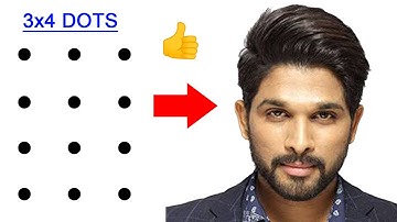 3x4 dots into Allu Arjun drawing - How to draw tollywood actor Allu Arjun drawing easy step by step