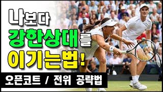 [테니스] 나보다 강한 상대를 이기는 법 (오픈코트 및 전위를 공략하라)