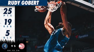 Rudy Gobert 25 Points 19 Rebounds Vs. Hawks | 04.12.24