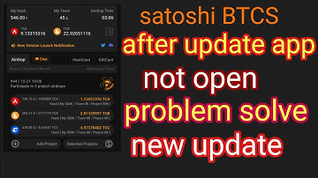 satoshi btcs core mining new update | after update app not open | problem solve satoshi new apps