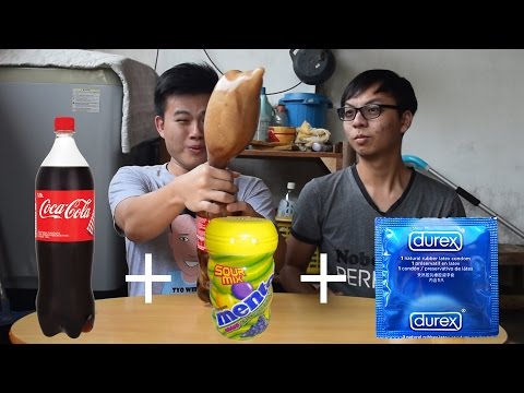 【18禁实验】Cola + Mentos + Durex 大爆炸！！