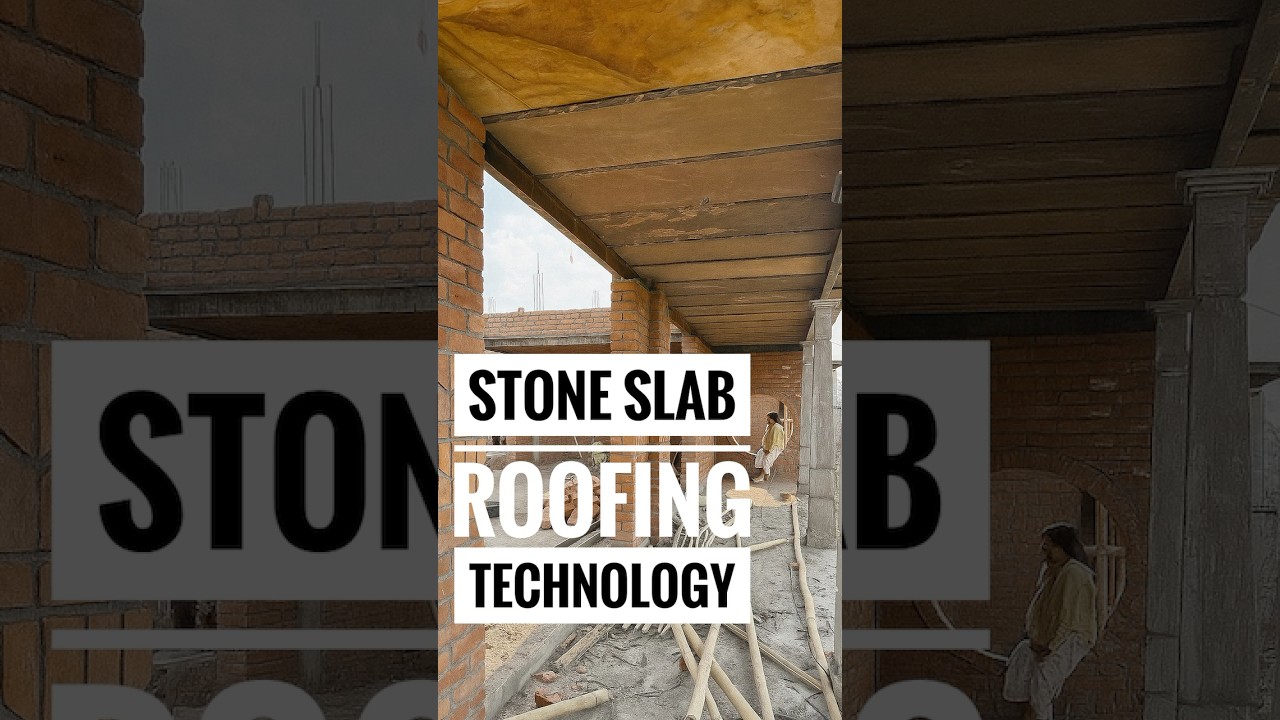 Stone slab roof in progress — 