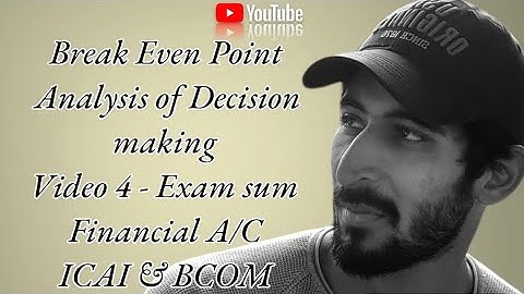 Break Even Point | video 4 | Exam oriented sum | Himanshu Nandwani #icai #vnsgu #bcomsem6