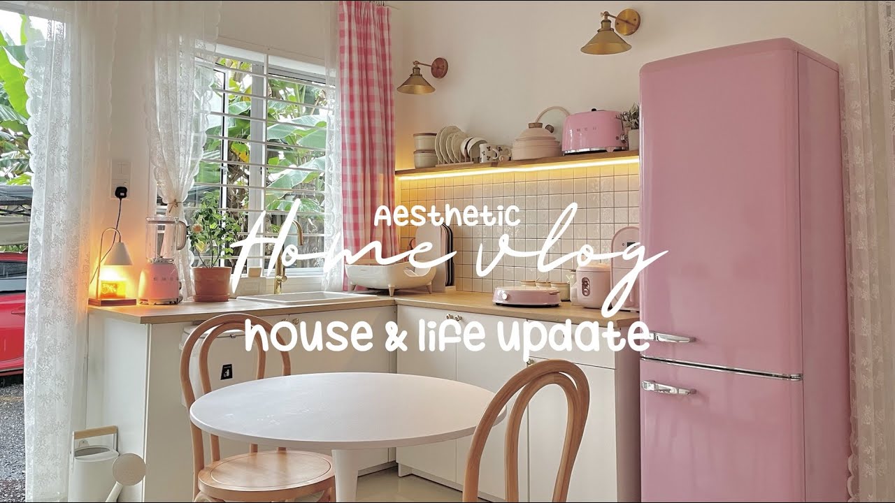 cozy at home 🌸 chill , cooking & unboxing new pink kitchen gadget