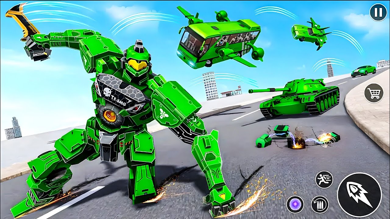 Army Tank Car Jet Transformation Robot Game | Army Bus City Battle 2026 - Android Gameplay