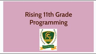 Rising 11th Grade TT Programming Spring 2026