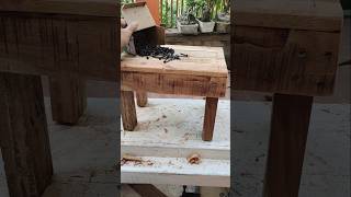 Paano gumawa ng stool gamit ang blackwood screw? #shortvideo #woodworking #woodsrew #screw