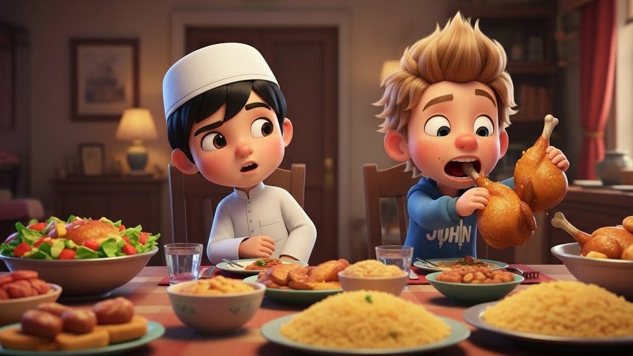 قصة أحمد وجون | آداب الطعام في الإسلام 