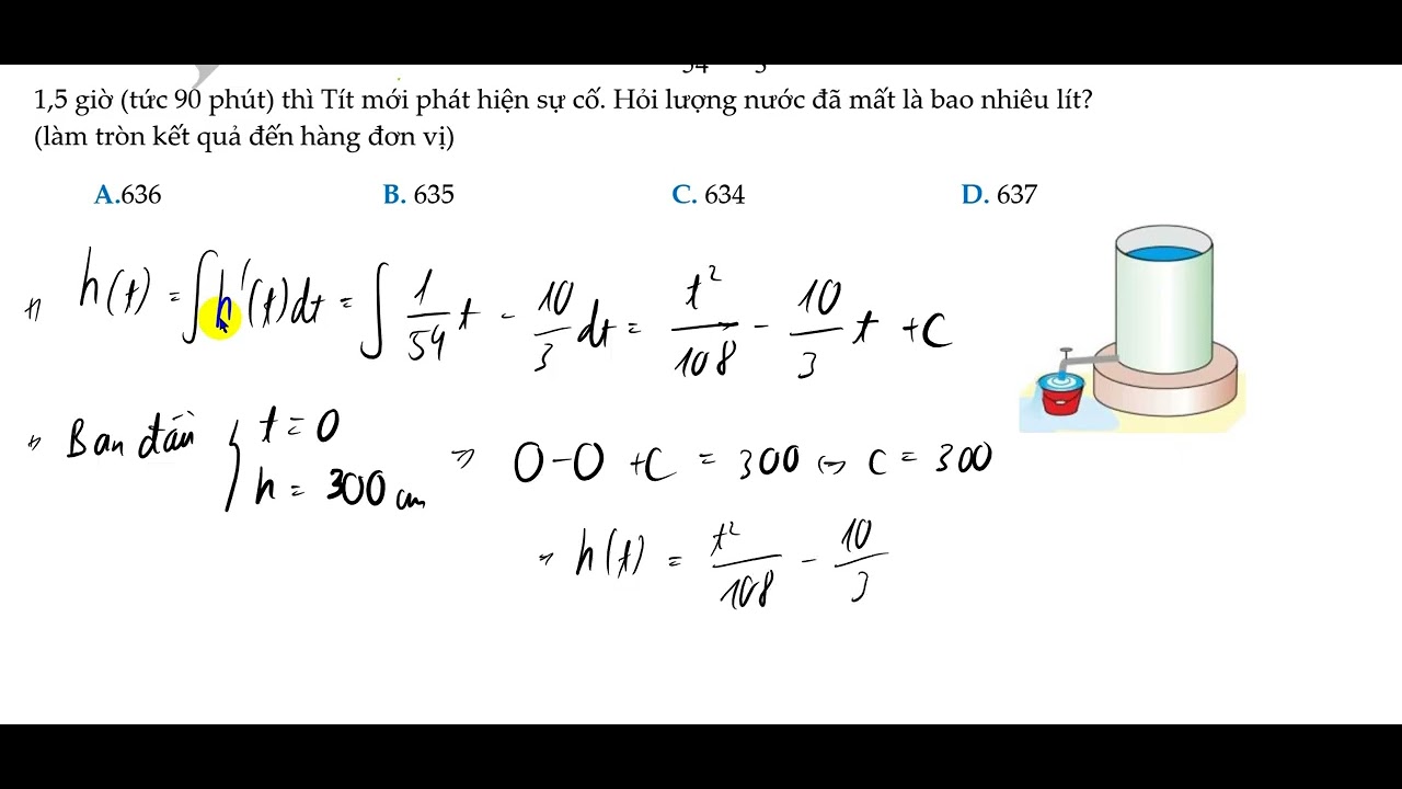 Ứng dụng thực tế nguyên hàm tích phân khác - bài toán tốc độ, lợi nhuận, chi phí, nhiệt độ, phản ứng