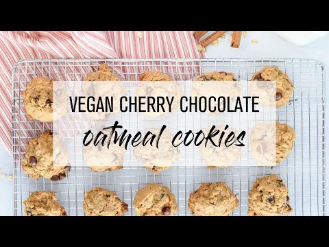 Vegan Cherry Chocolate Oatmeal Cookies