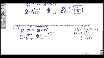 Section 9-1 Video 2- Defining and Differentiating Parametric Equations