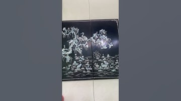 Giao lưu tấm tranh 4 tấm cẩn ốc xà cừ cao 58cm dài 115cm