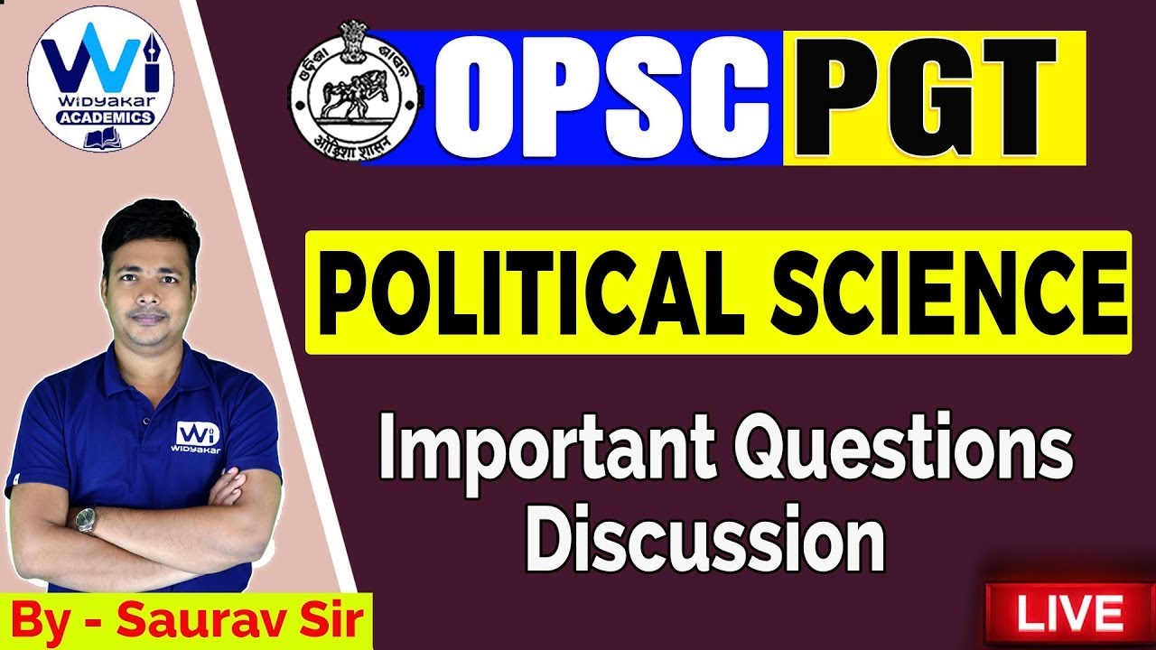 POLITICAL SCIENCE | Important MCQs Discussion | OPSC PGT 2024 #politicalscience #opscpgt