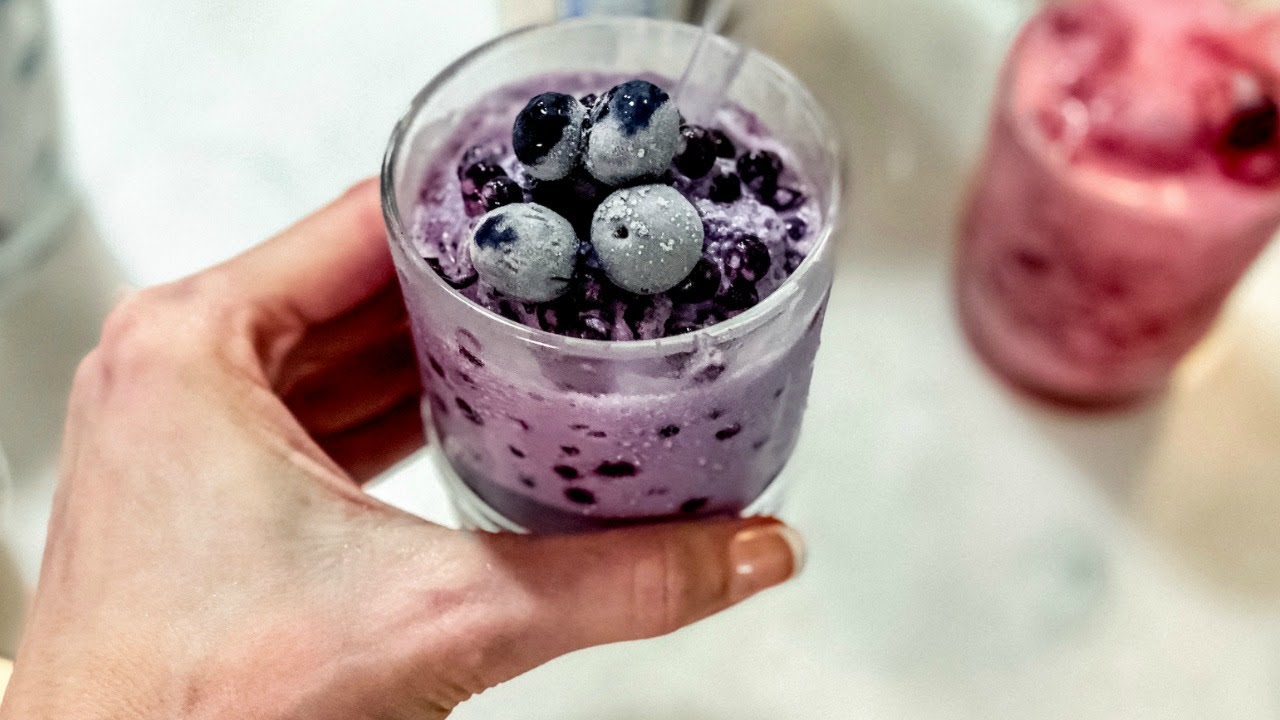 Keto 3Ingredient Frozen Blueberry Ice Cream Hack Easy Dessert Recipe