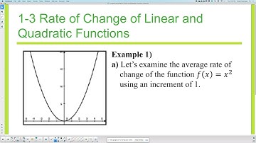 1-3 Rates of Change in Linear, Quadratic, and Cubic Functions
