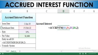 How To Use Accrued Interest Function In Excel ACCRINTM Formula