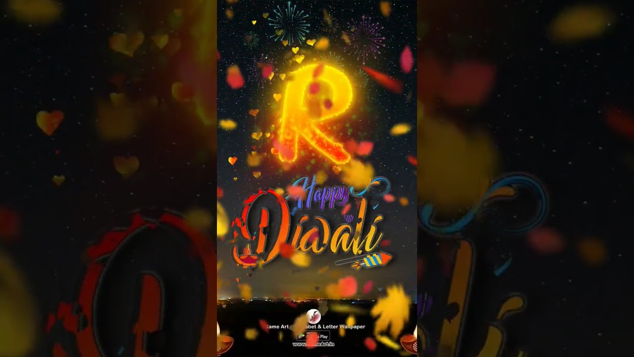 R Name Art With Happy Diwali Status Video 2022 | R Dipavali Status | Diwali #Shorts #Diwali #NameArt