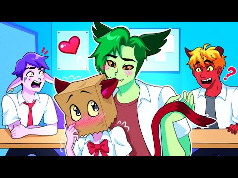 Not show face Pinky's LOVE LINE with most Popular Teen-Z Boy! 🥰 Animation Story