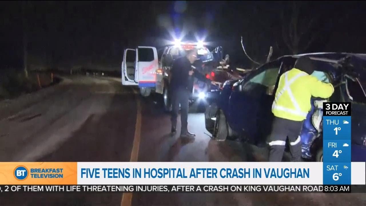 5 teens injured in Vaughan car crash - YouTube