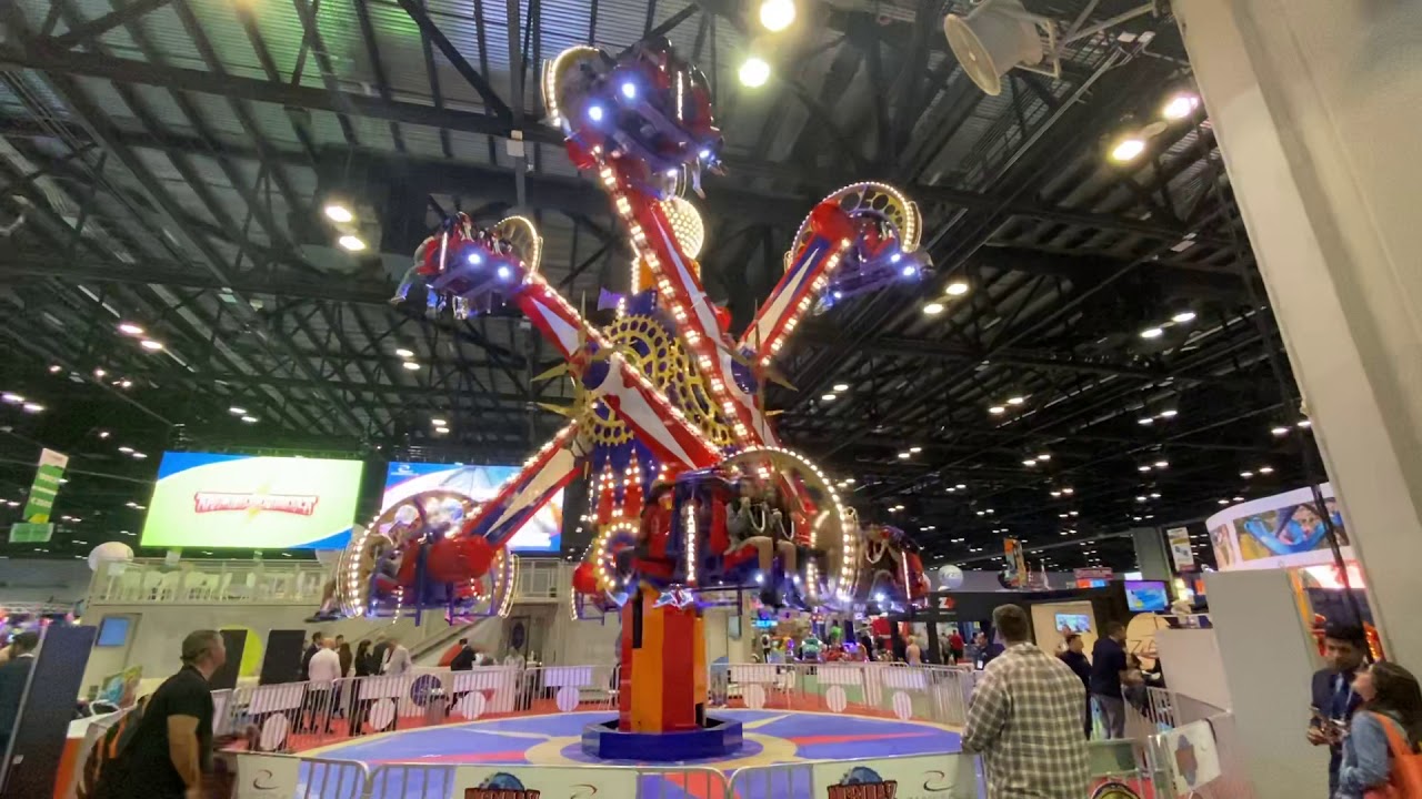 Crazy Zamperla NebulaZ Flat Ride OffRide Video IAAPA 2019 YouTube