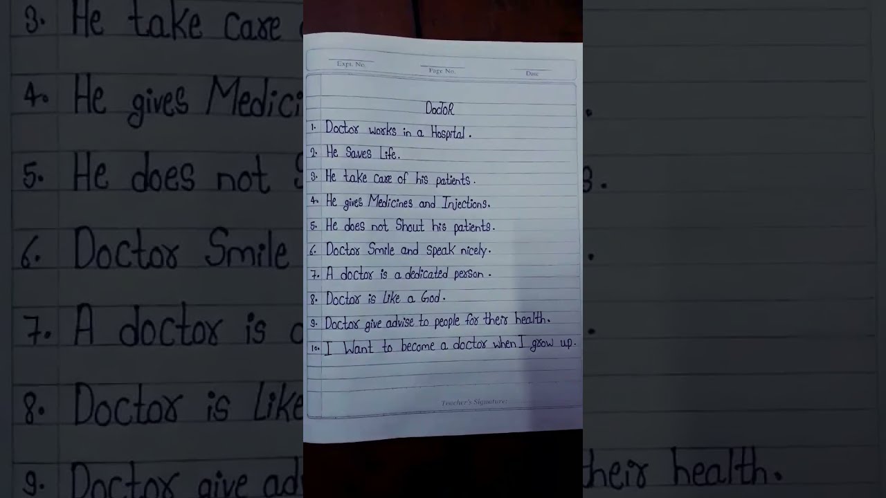 English 10 Lines On Doctor Shorts Youtubeshorts