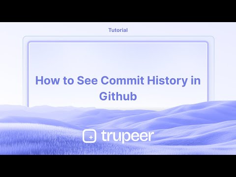 How to See Commit History in Github
