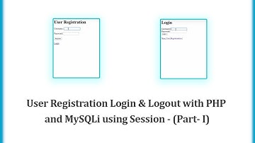 User Registration Login & Logout with PHP and MySQLi using Session - (Part- I)