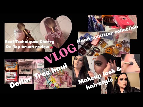 VLOG| Real Techniques Cherry On Top brush review| Dollar Tree haul| makeup look & hairstyle