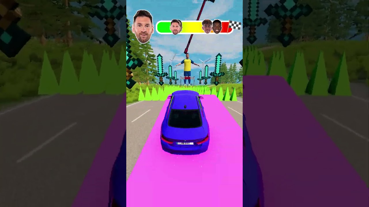 🤩CR7 Vs Messi Vs Lamine Yamal Vs Vinicius JR ⚡Obstacles Race! 