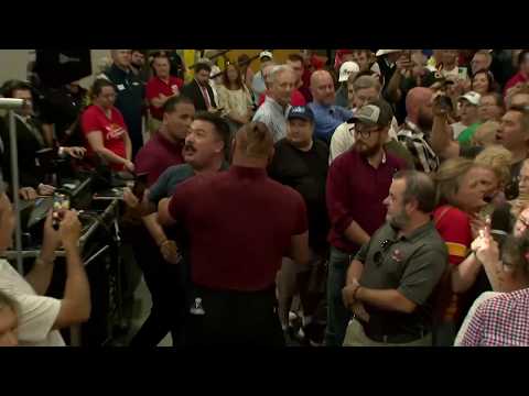 JD Vance reaction to protester kicked out of Kansas MAGA rally supporting Sen. Roger Marshall