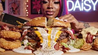 THE BIGGEST BBQ BACON Ranch BURGER EVER MADE
