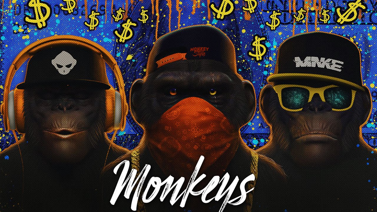 Картина три обезьяны в наушниках очках