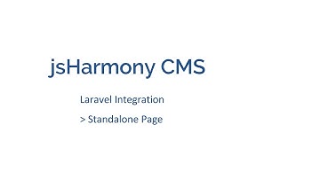 jsHarmony CMS Laravel Integration - Standalone Page