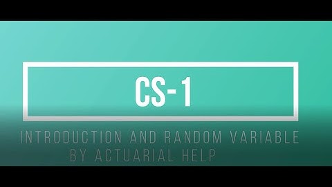 CS-1 || Introduction || Random Variable || Part -1
