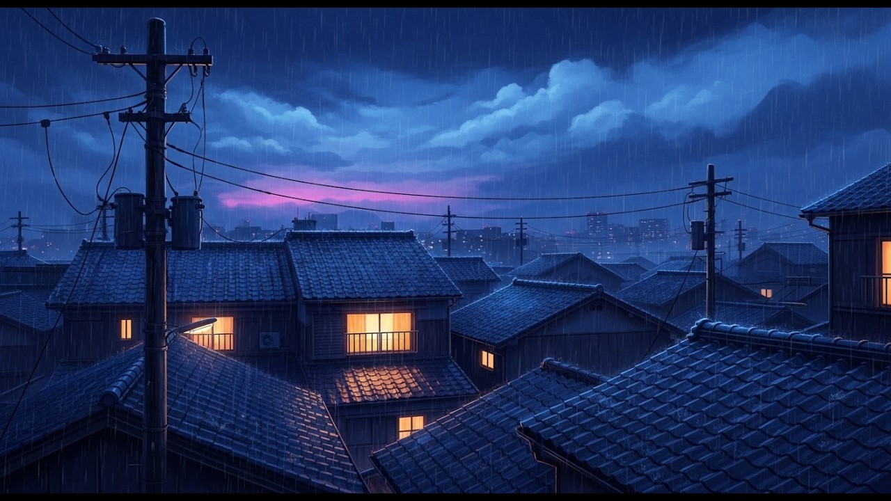 90s Japan Neon Nights 🌙 Chill Lofi Hip Hop 🎶 Cozy Rain Ambience