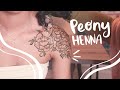 How To Do Henna On The Shoulder 🌸Peony Henna Time-lapse #hennatattoo #hennadesigns #hennatutorial