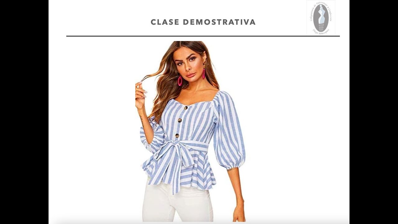 Blusa con Manga Globo y Peplum