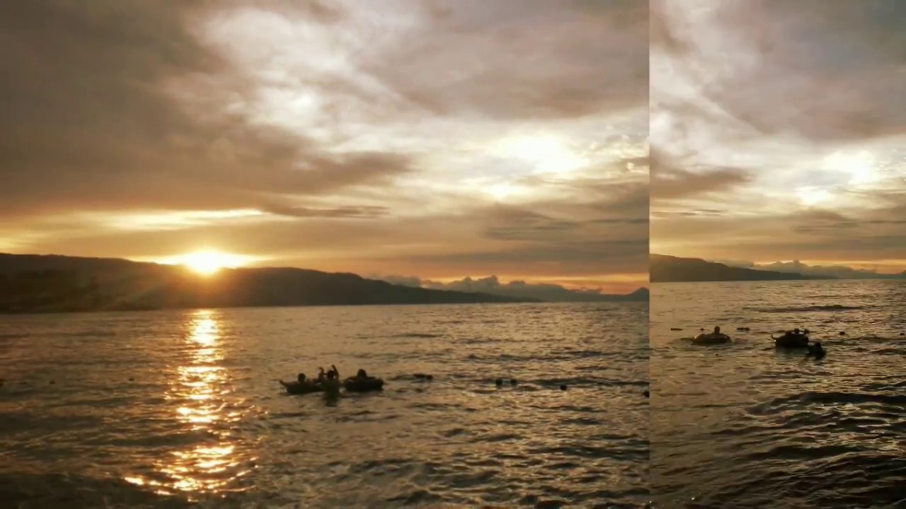 The scenery of sunset on Toba Lake, Sept 23  2017