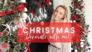 DECORATE WITH ME // CHRISTMAS SKI LODGE FRONT PORCH // DECORATE WITH ME 2020 CHRISTMAS PORCH DECOR
