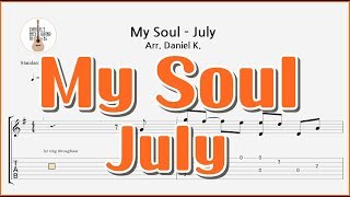 (요청) My Soul - July / 마이 소울 - 줄라이 / 핑거스타일 쉬운기타타브악보 / Finger-Style Guitar Tab