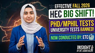 HEC Big Decision: Centralized ETC Test Mandatory for MS, MPhil &amp; PhD Admissions 2026